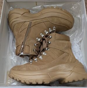 Tan Hiking Boots with Silver Accents